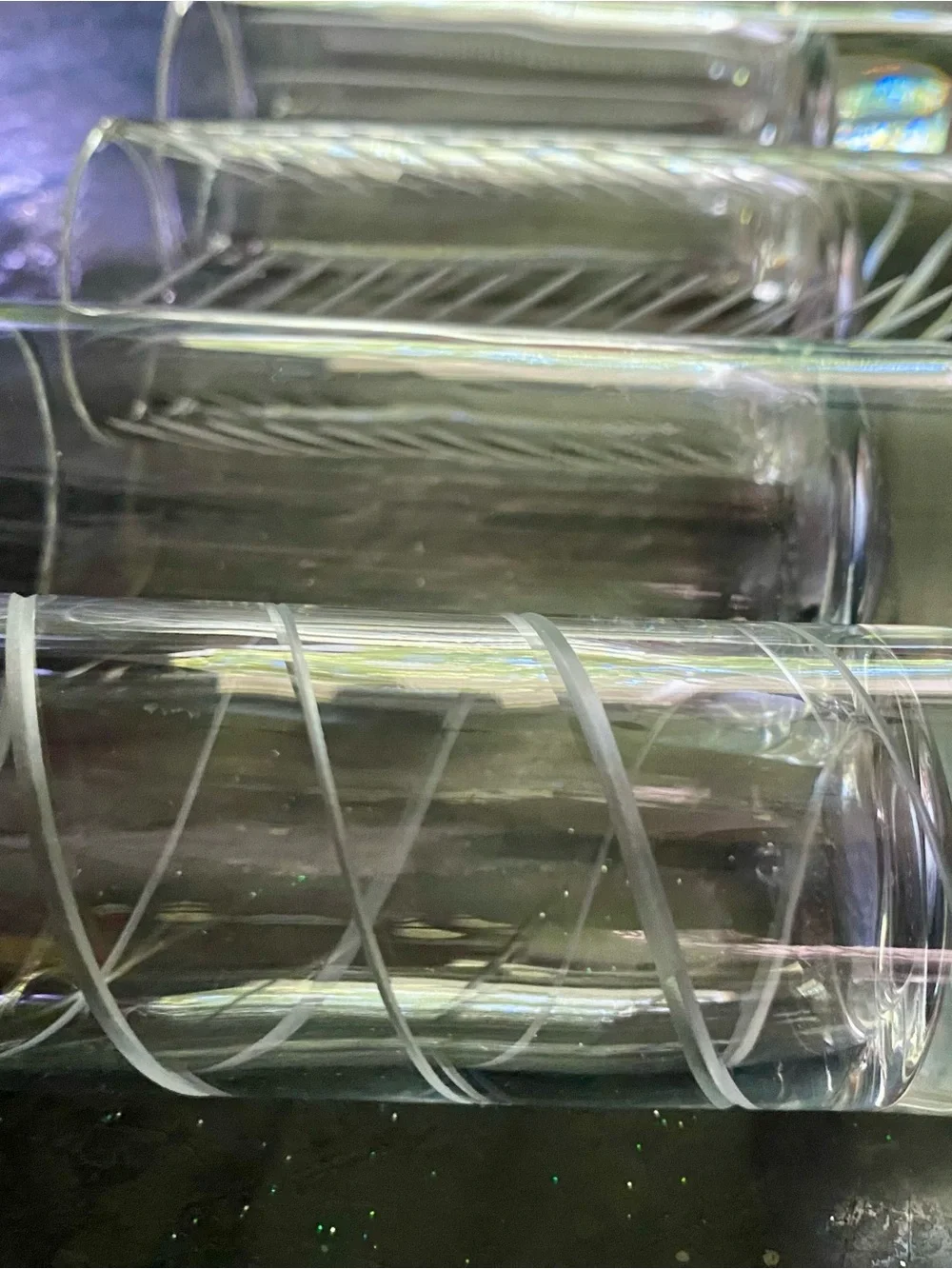Clear Etched Highball Glasses - Set of 8